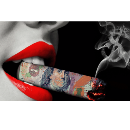 lips smoking money